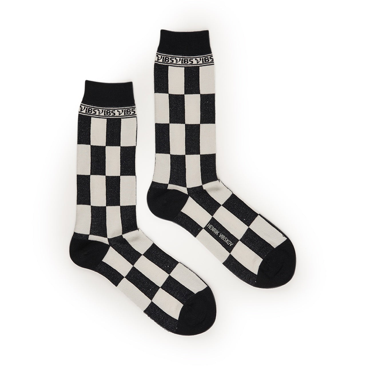 henrik vibskov henrik vibskov porcelain chess socks (black / white) SS22-S913