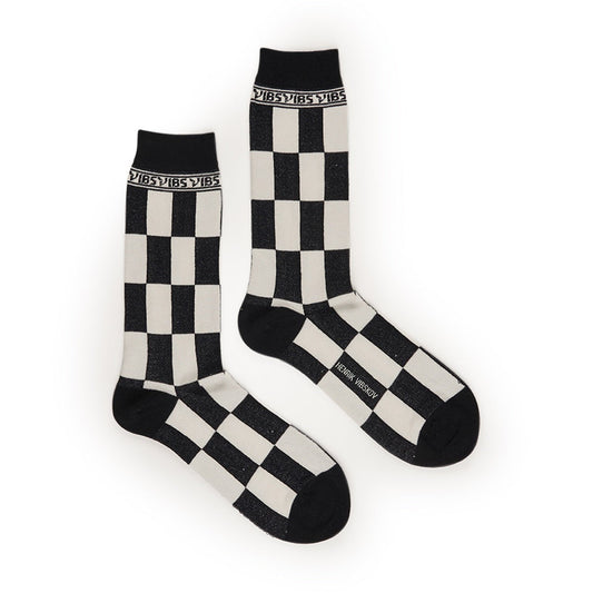 henrik vibskov henrik vibskov porcelain chess socks (black / white) SS22-S913