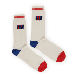 henrik vibskov henrik vibskov sporty svibs socks (white / red / blue) SS22-S912