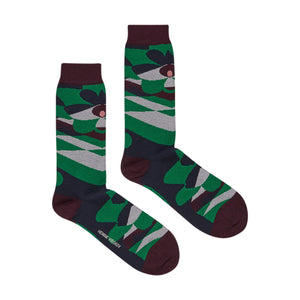 henrik vibskov henrik vibskov cake flower socks (bordeaux / green) AW21-S901