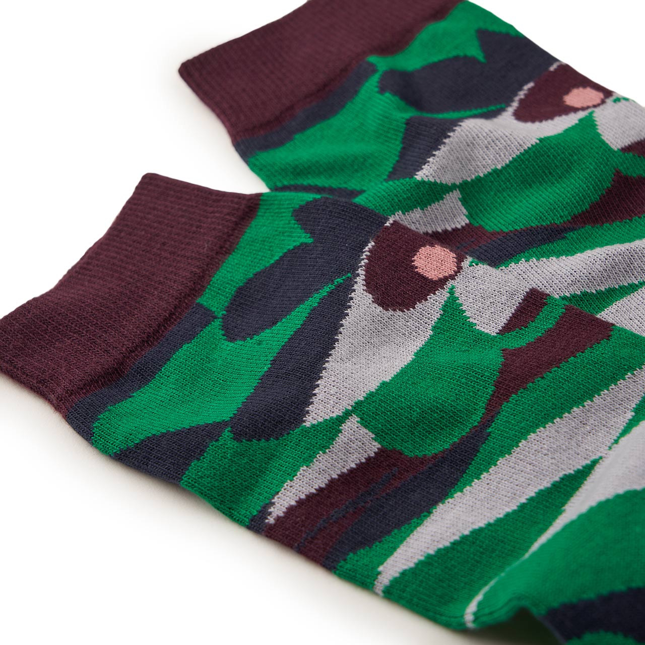henrik vibskov henrik vibskov cake flower socks (bordeaux / green) AW21-S901