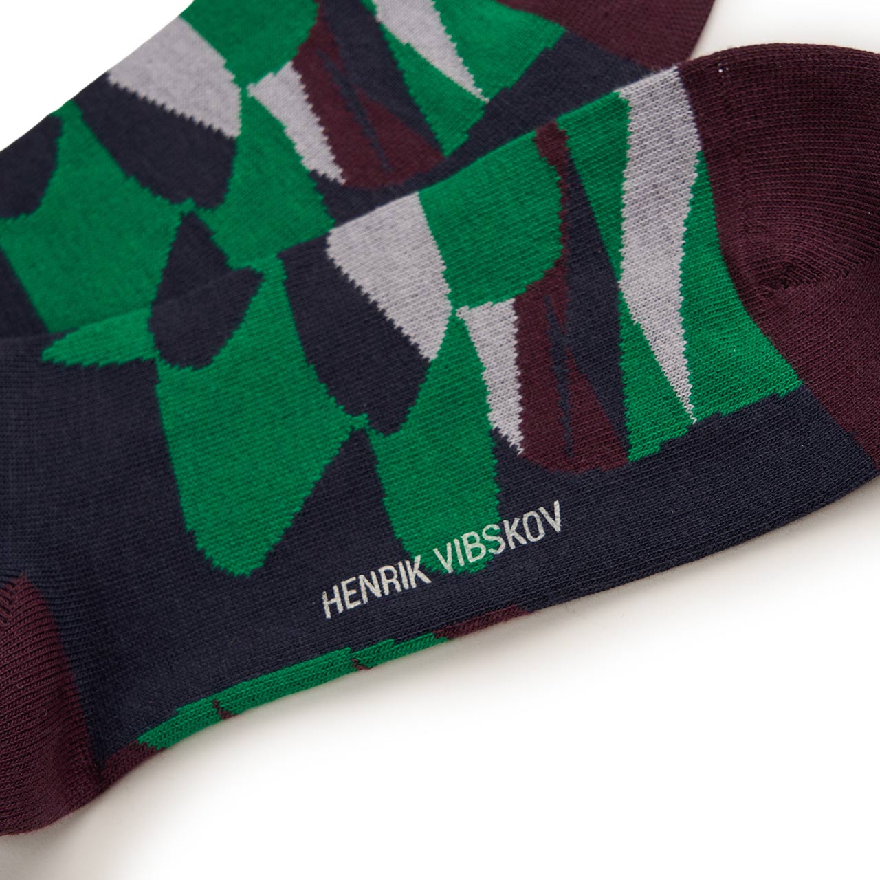 henrik vibskov henrik vibskov cake flower socks (bordeaux / green) AW21-S901