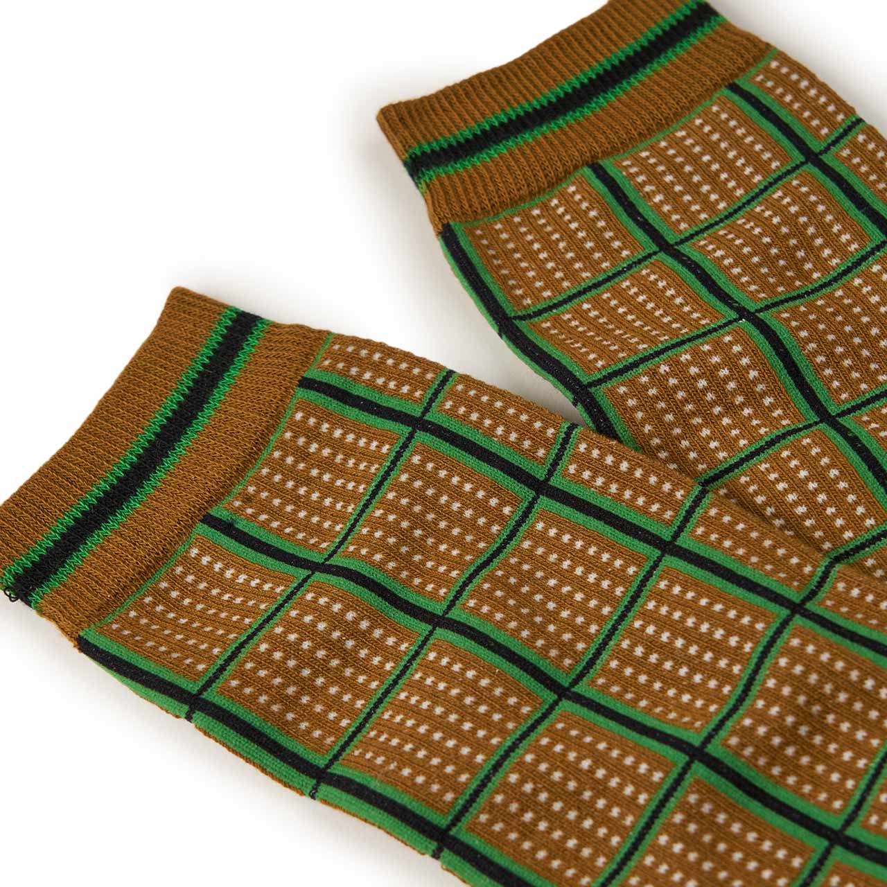 henrik vibskov henrik vibskov bathroom tiles socks (green / brown) SS22-S907
