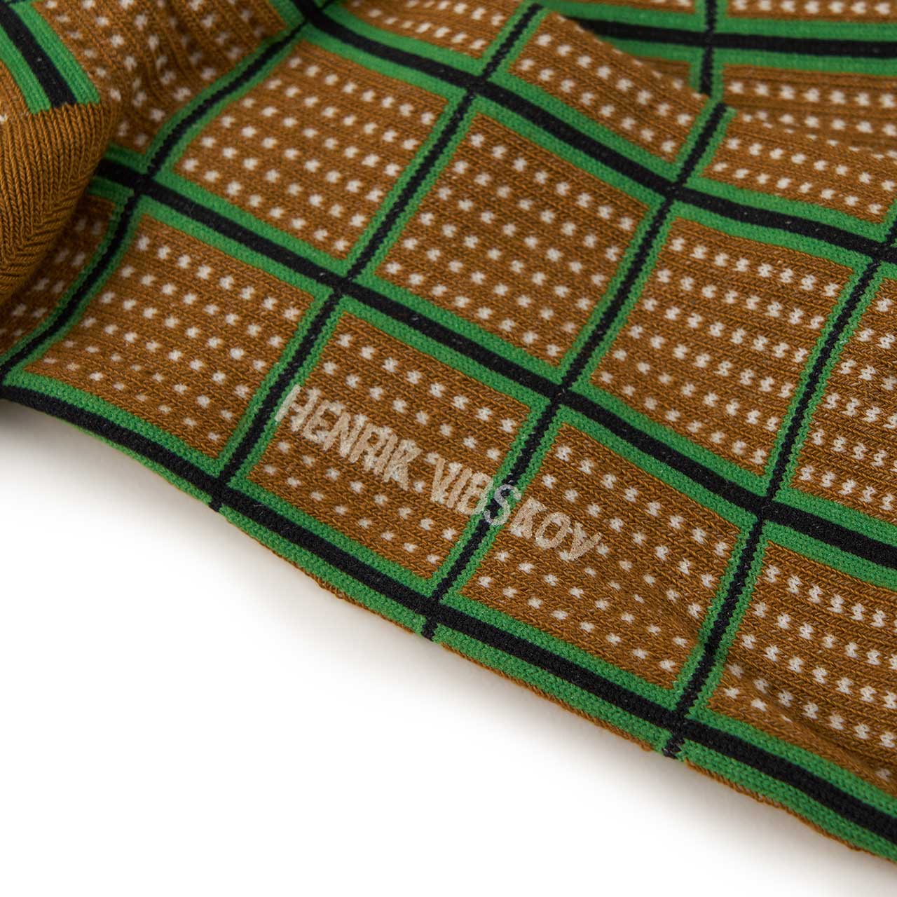 henrik vibskov henrik vibskov bathroom tiles socks (green / brown) SS22-S907