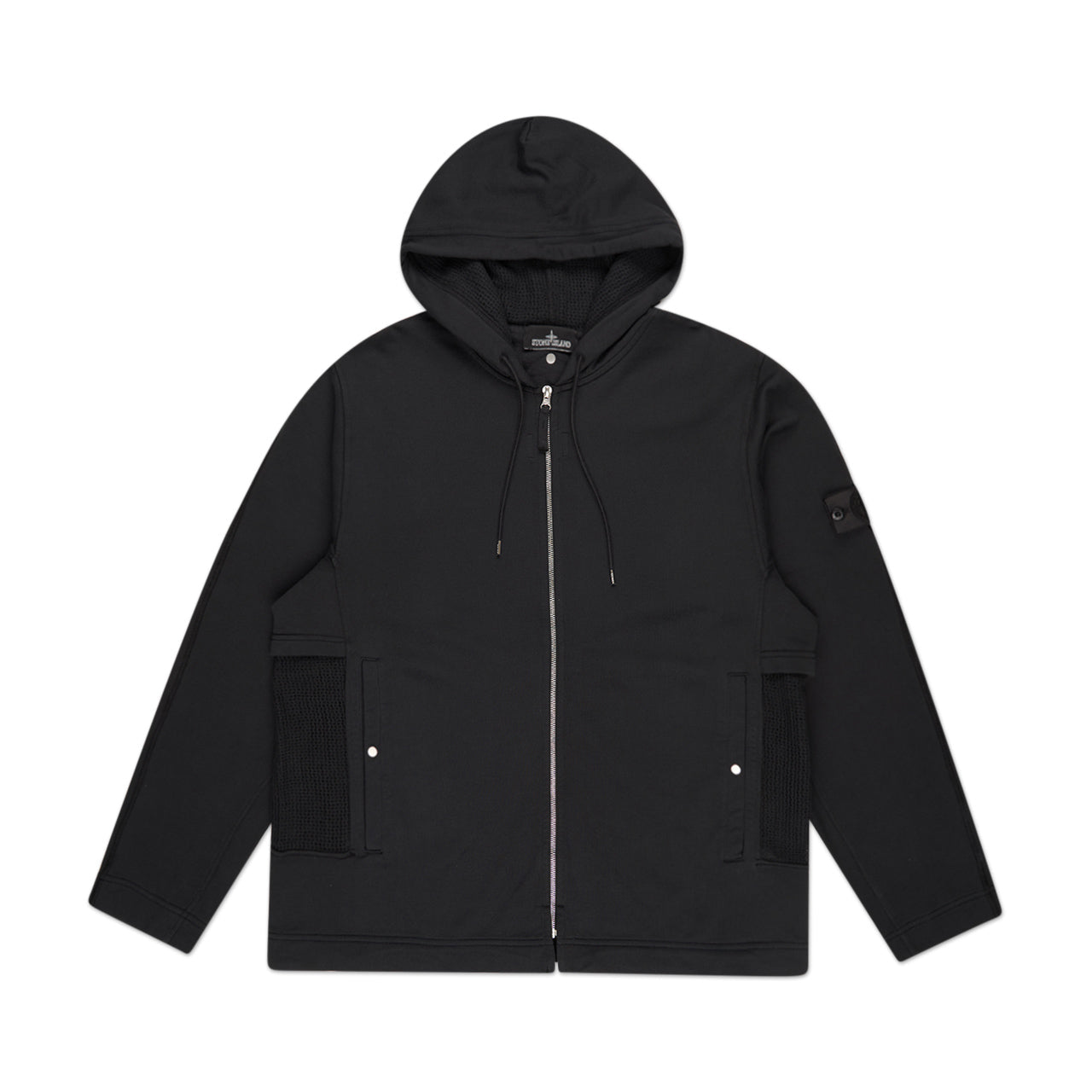 stone island shadow project stone island shadow project mesh panel hoodie (black)