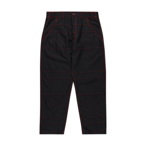 comme des garçons shirt comme des garçons shirt contrast stitching pants (black / red)
