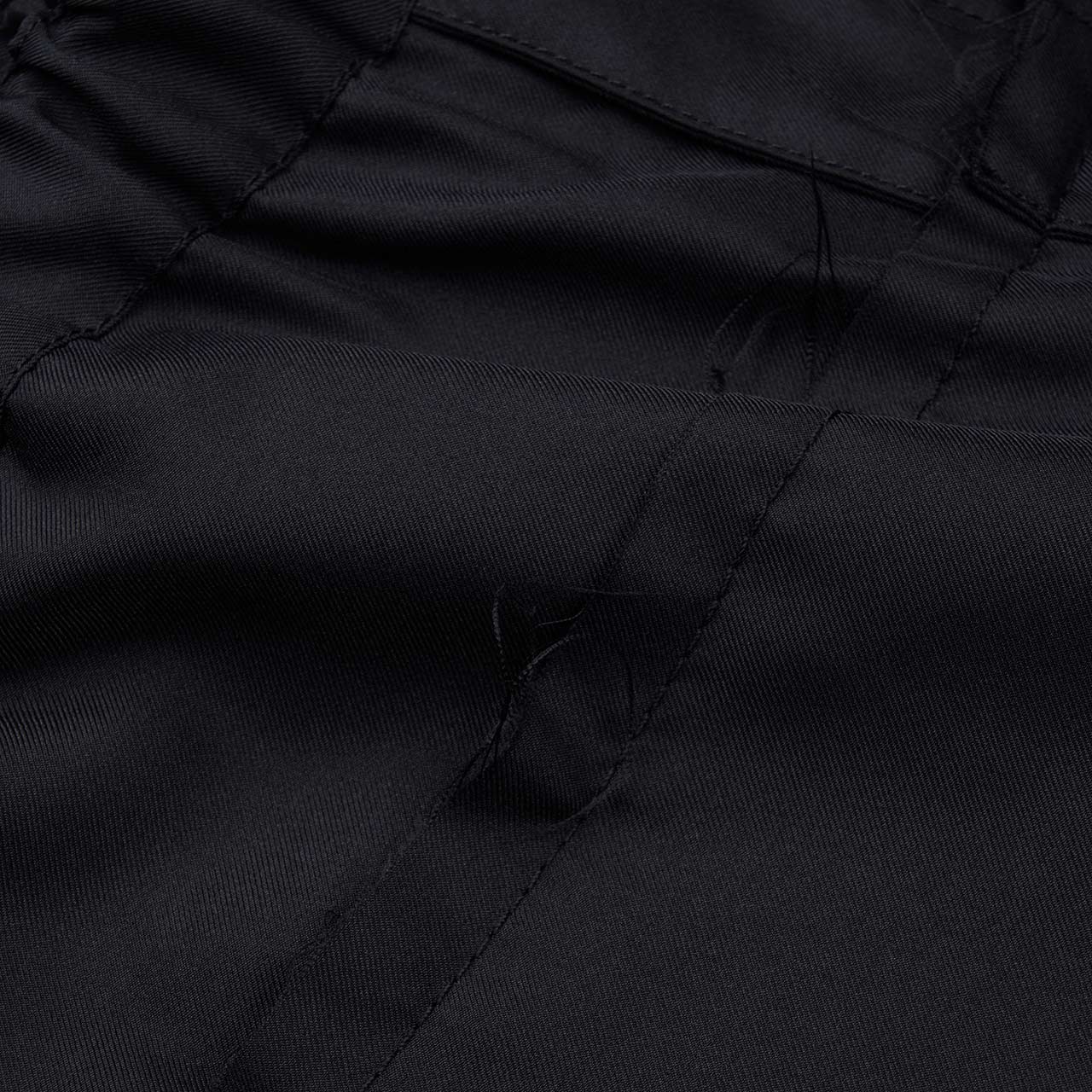 comme des garçons shirt comme des garçons shirt x christian marclay frayed hem pants (black)