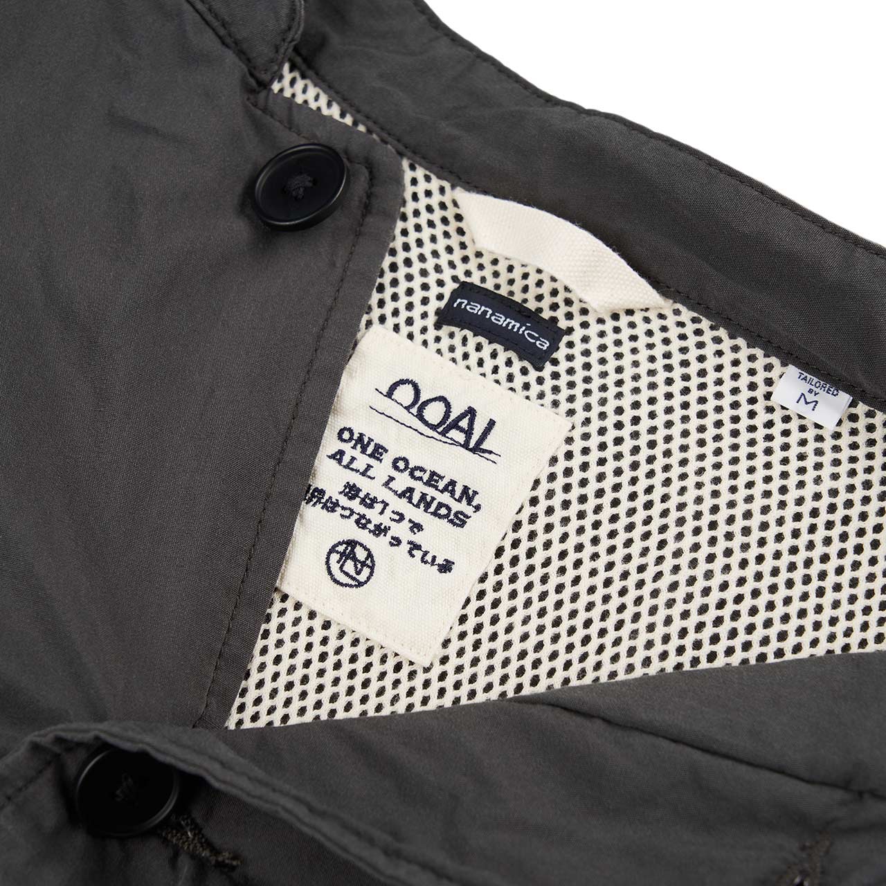 nanamica nanamica band collar jacket (charcoal)