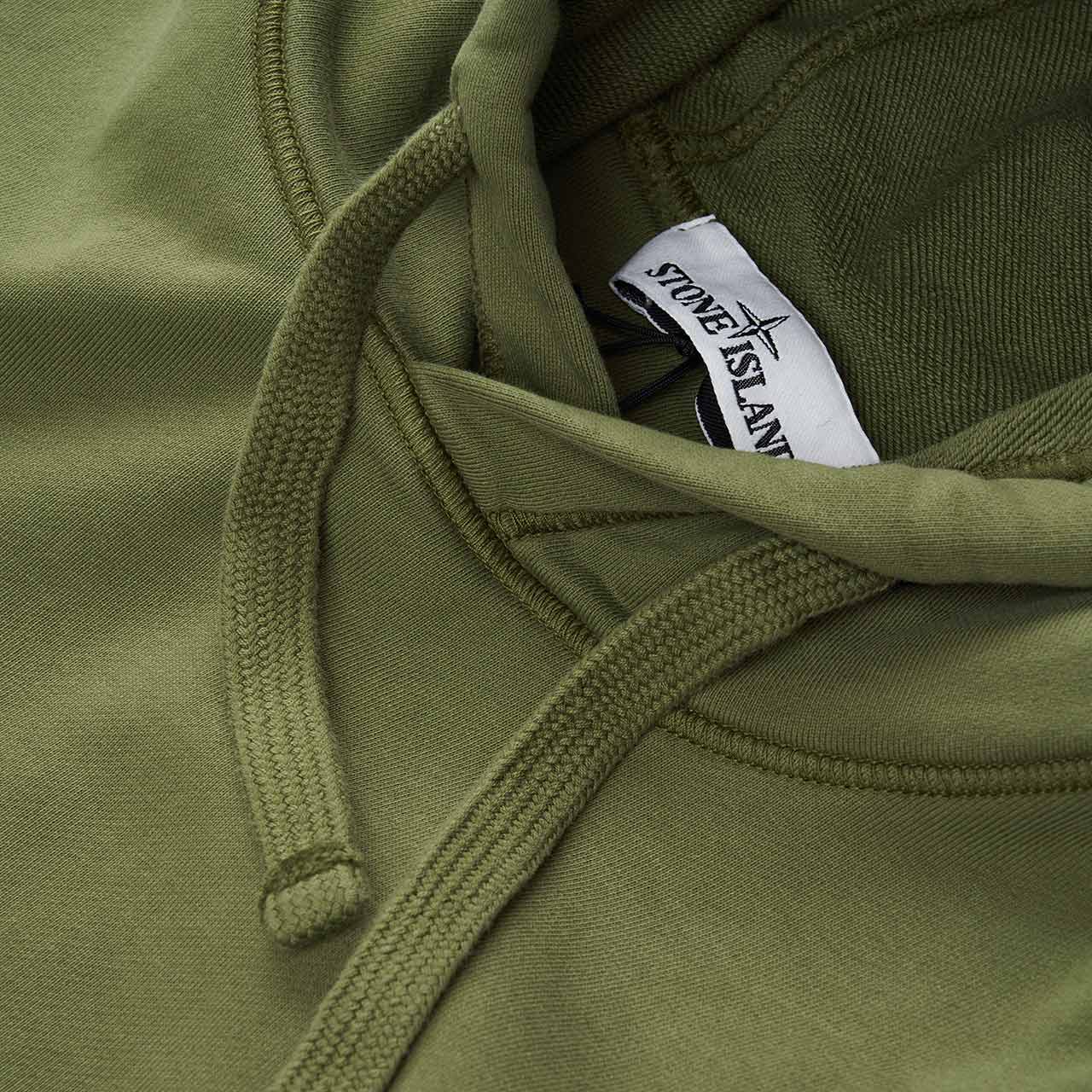 stone island stone island hooded sweatshirt (olive)