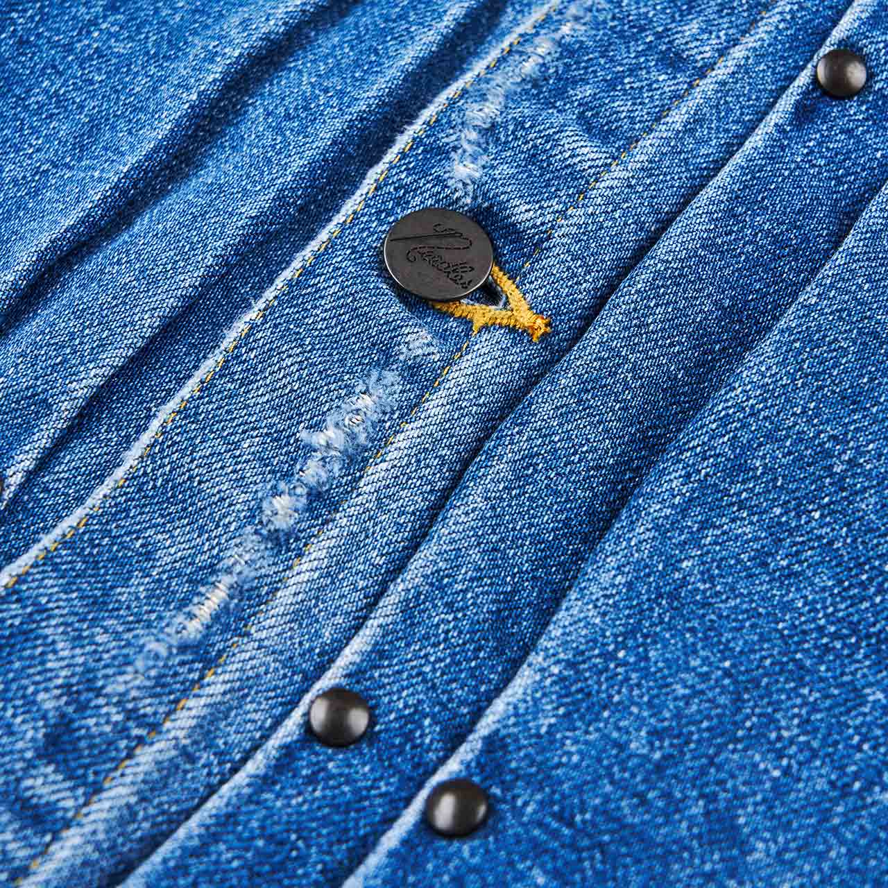 needles needles assorted patch jean jacket (indigo)