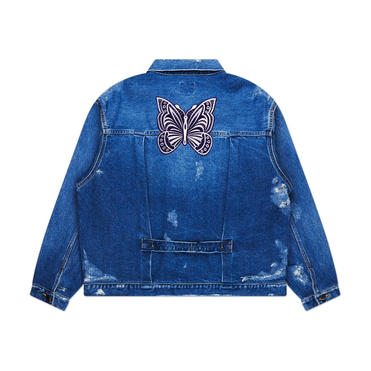 needles needles assorted patch jean jacket (indigo)