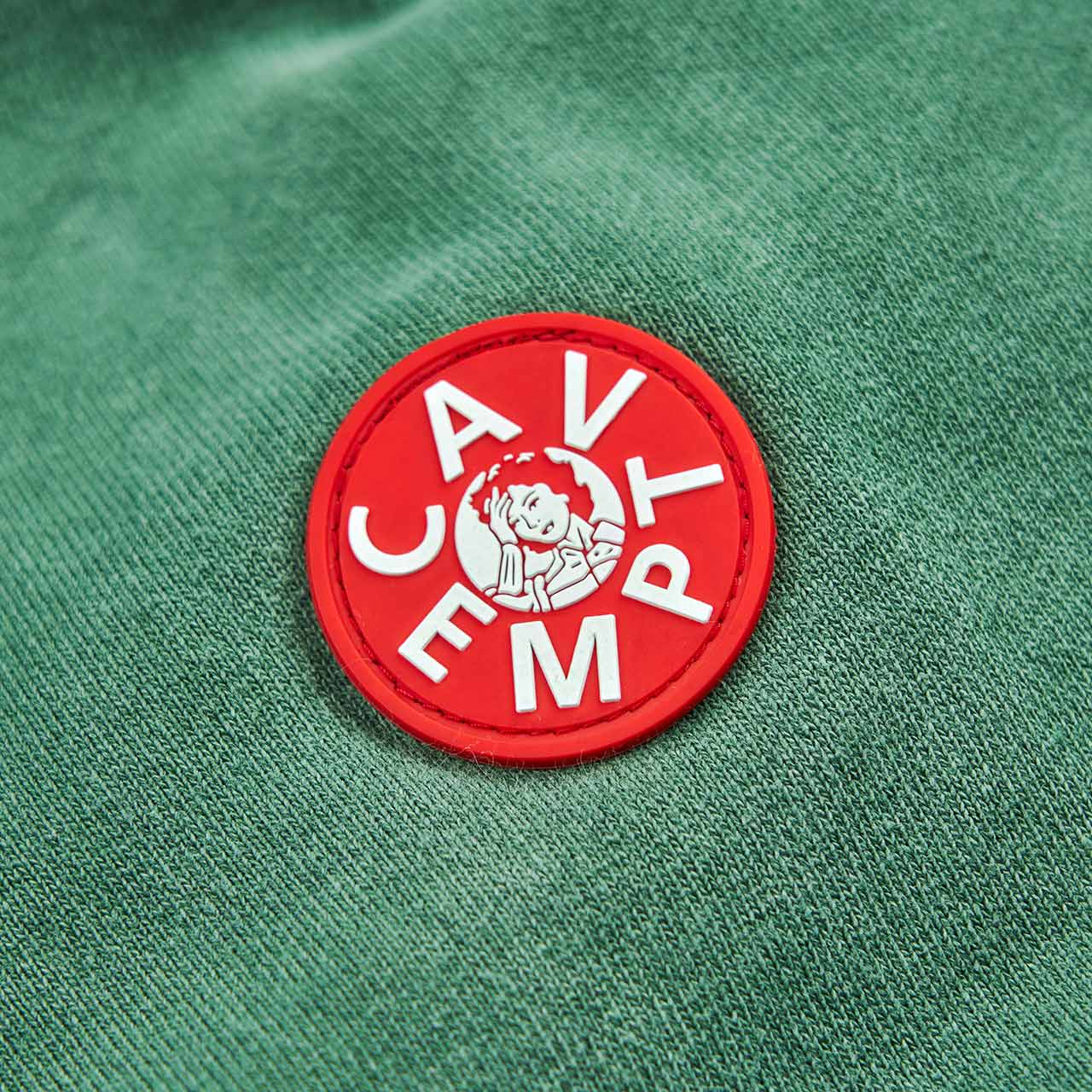 cav empt cav empt overdye stripe print heavy hoodie (green)