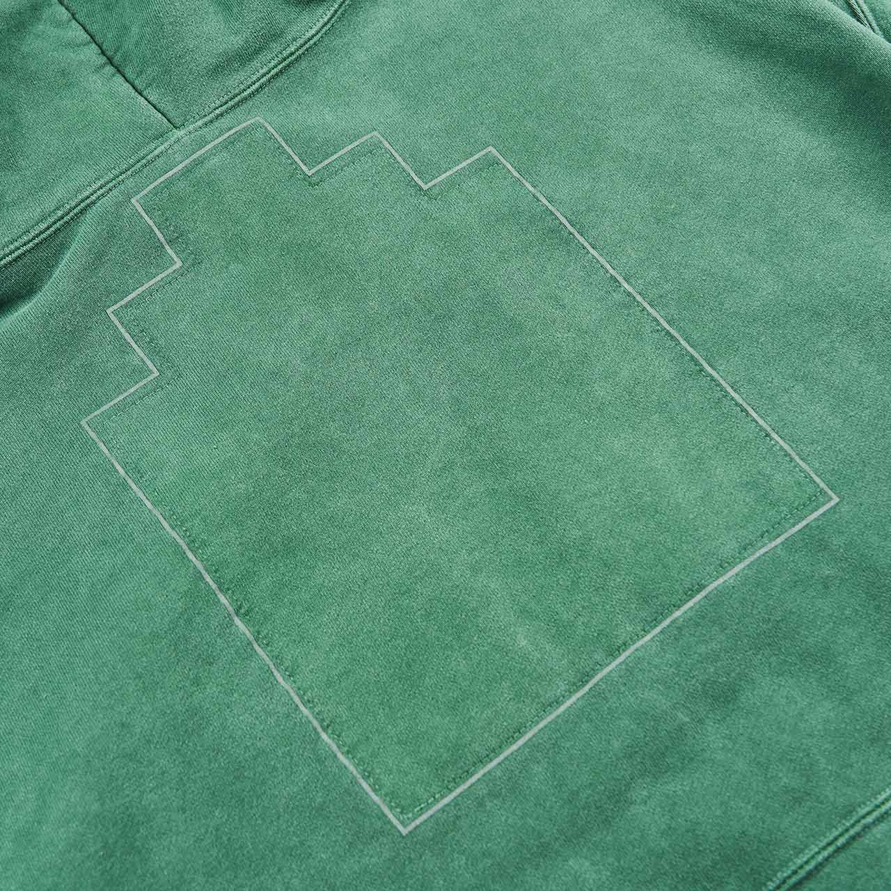 cav empt cav empt overdye stripe print heavy hoodie (green)