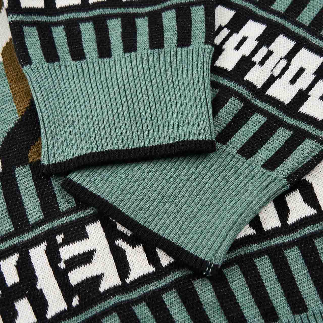 henrik vibskov henrik vibskov stamp knit roundneck (green / brown)