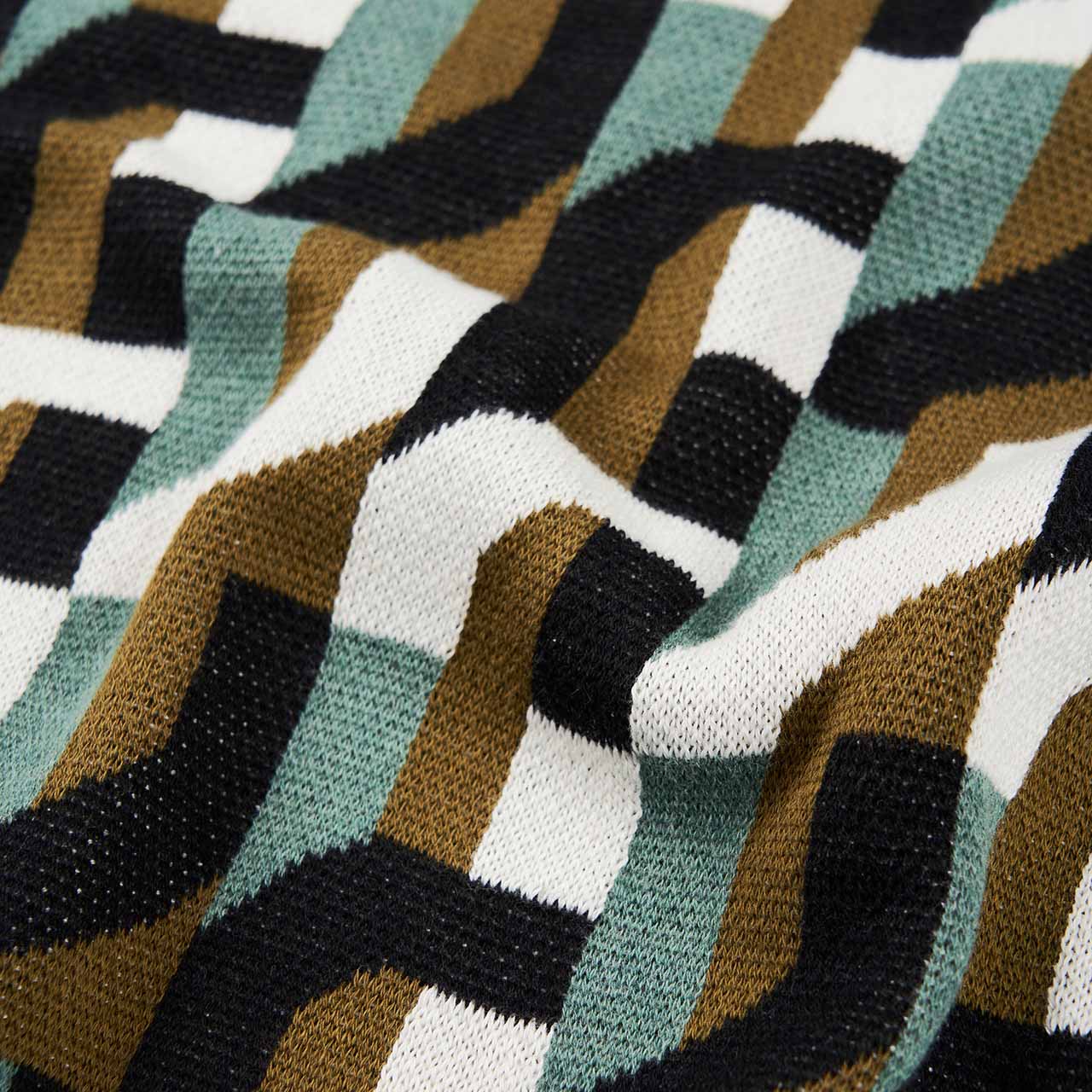 henrik vibskov henrik vibskov stamp knit roundneck (green / brown)