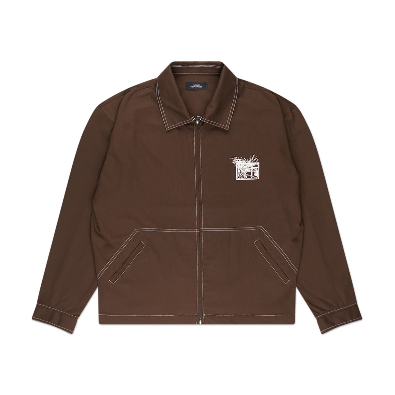 rassvet rassvet woven work jacket (dark brown)