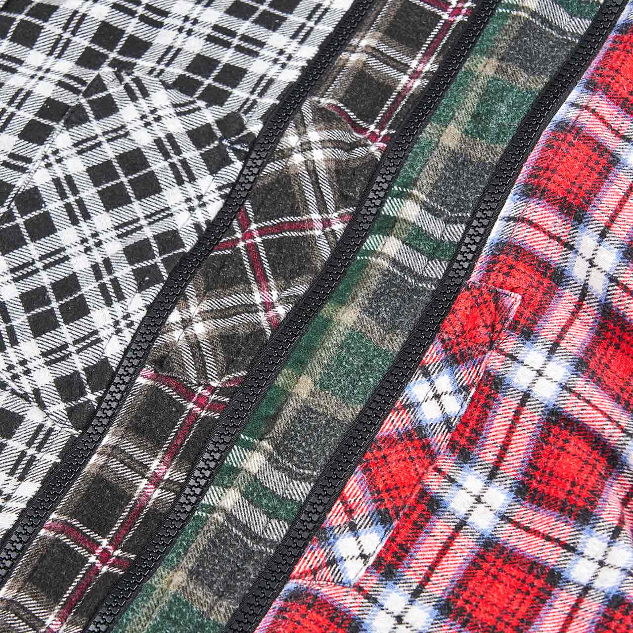 needles rebuild by needles 7 cuts zipped flannel shirt