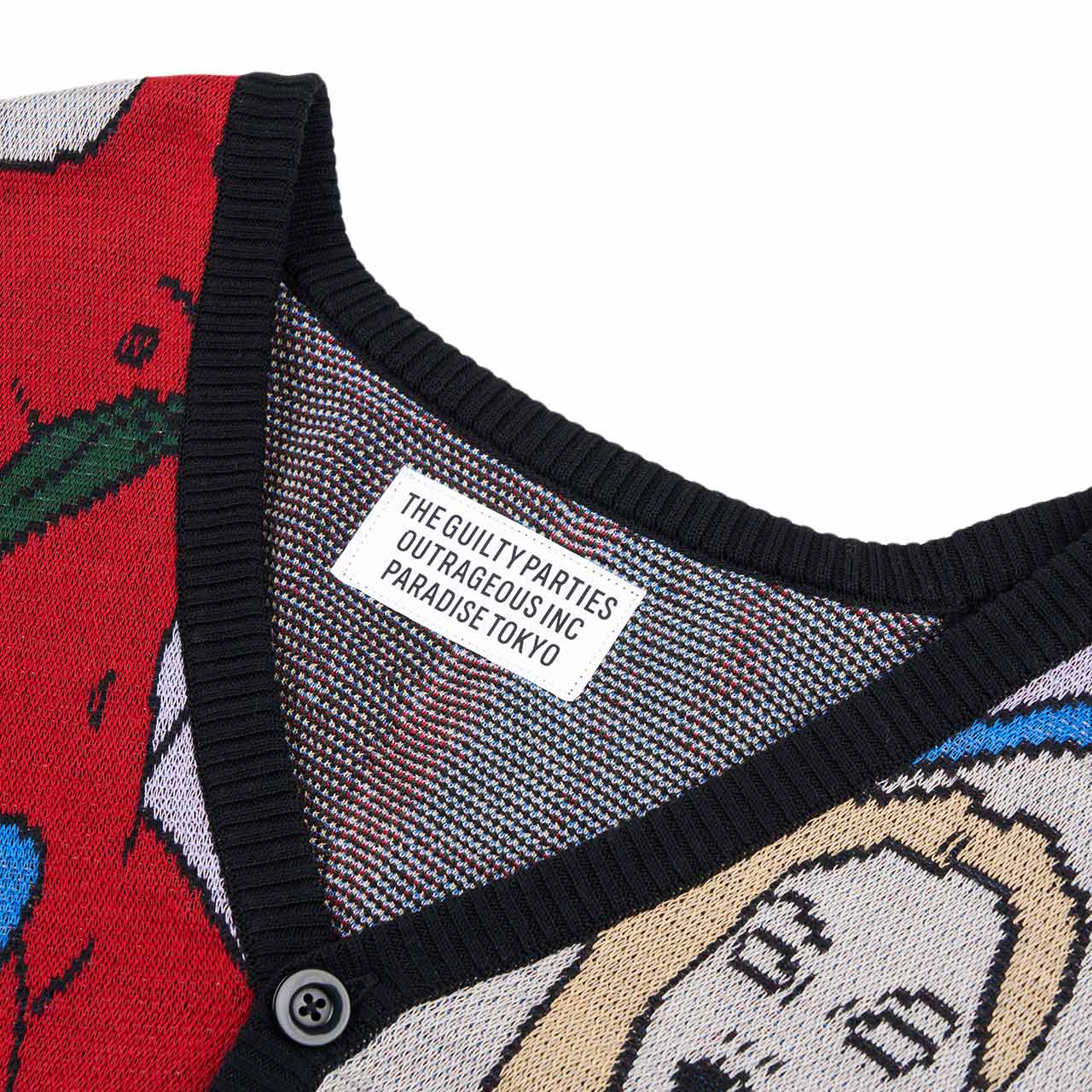 wacko maria wacko maria jacquard cardigan (black)