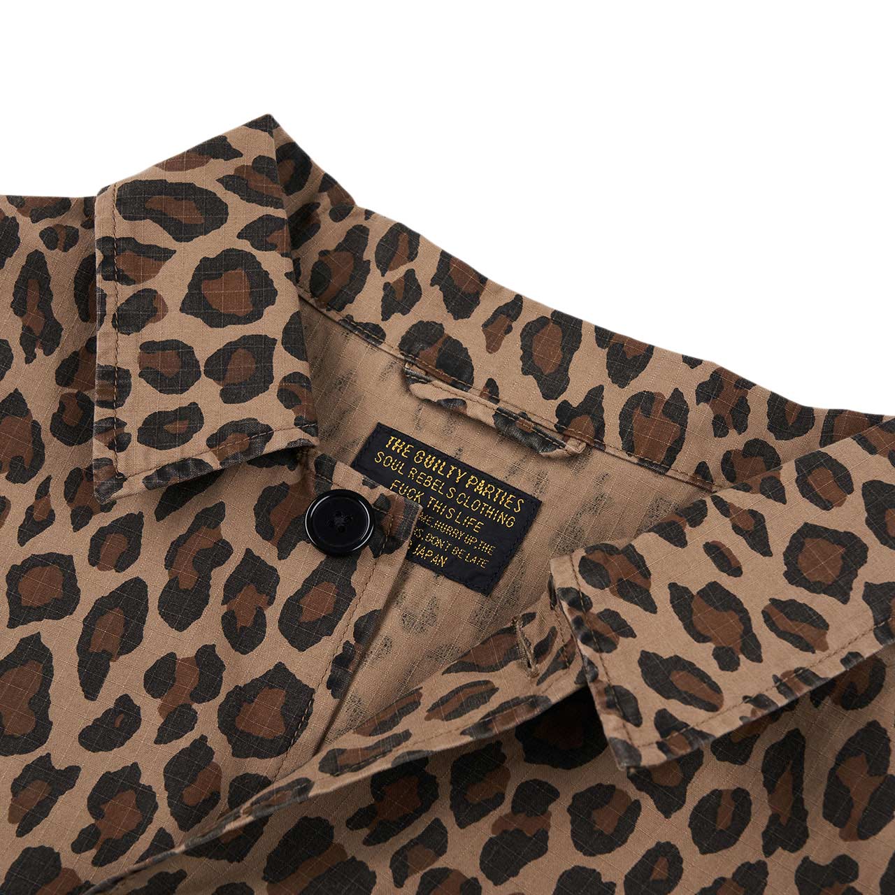 wacko maria wacko maria leopard army shirt (beige)