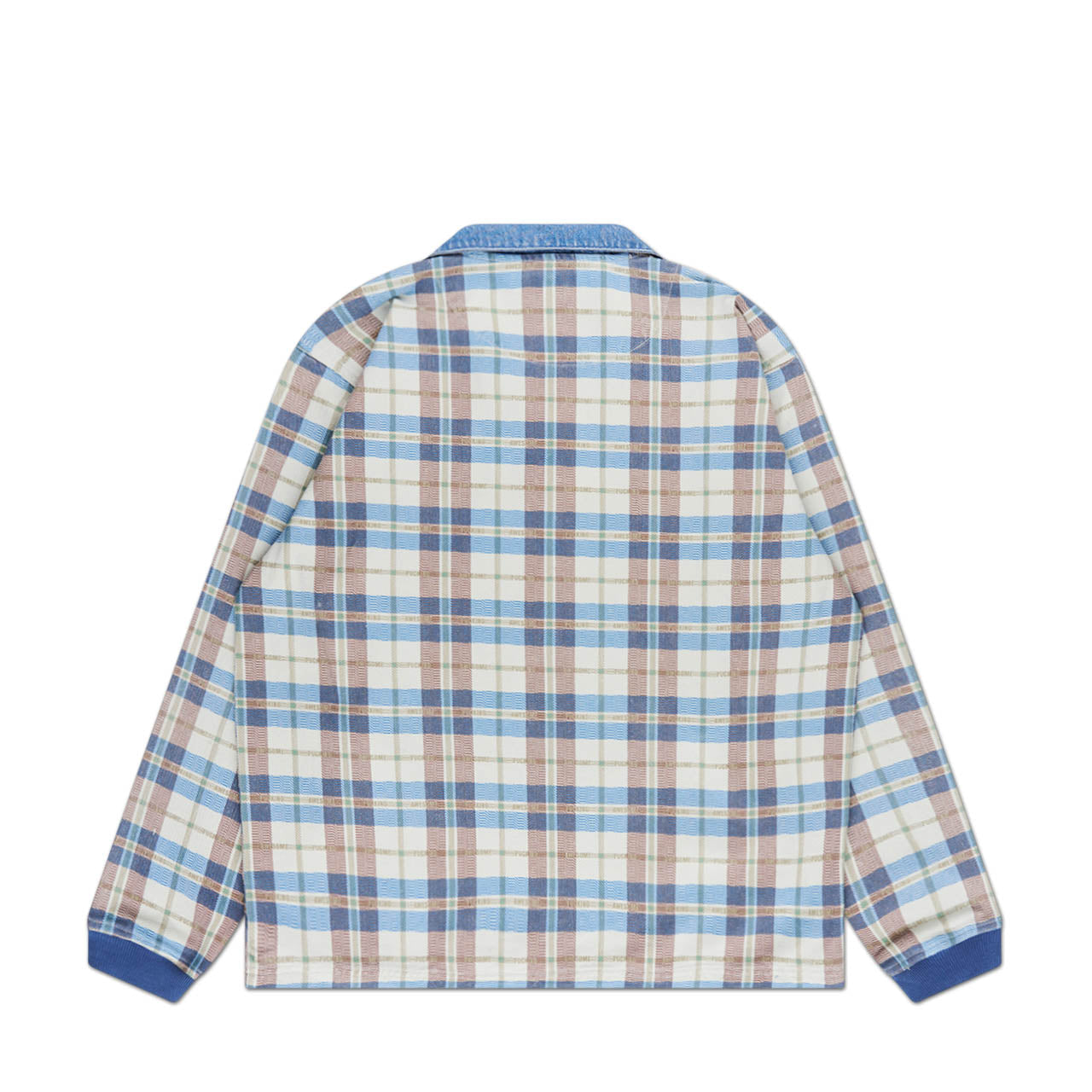 fucking awesome fucking awesome printed plaid shirt (white / blue)
