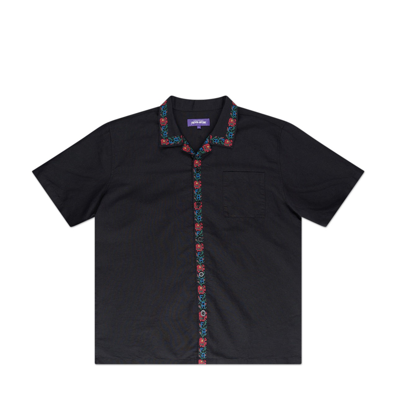 fucking awesome fucking awesome linen tetris club shirt (black)
