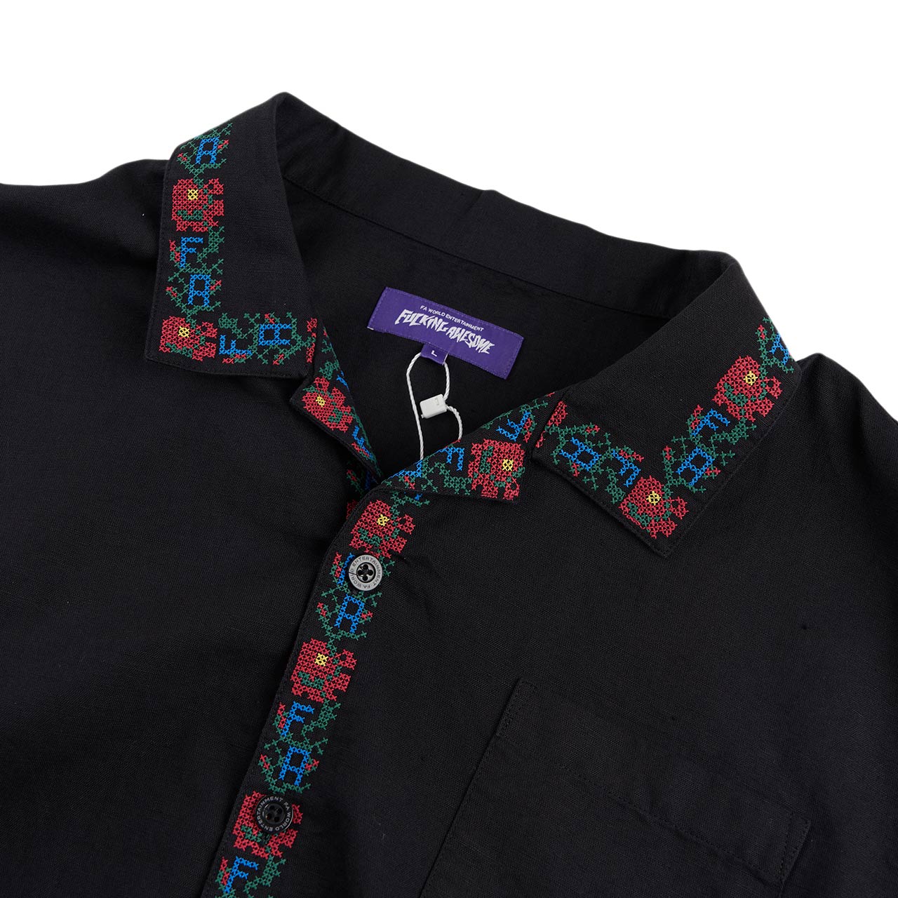 fucking awesome fucking awesome linen tetris club shirt (black)