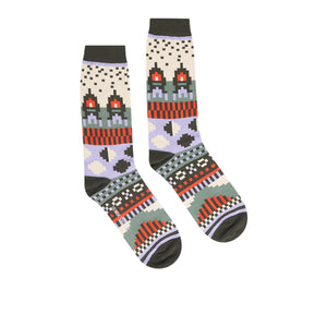 henrik vibskov rocket socks (lavender / beige / orange) - a.plus