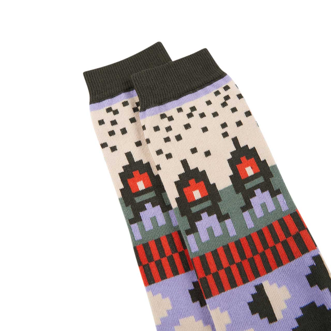 henrik vibskov rocket socks (lavender / beige / orange) - a.plus