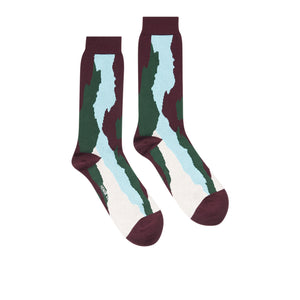 henrik vibskov wool cloud socks (rust / green / blue) - a.plus