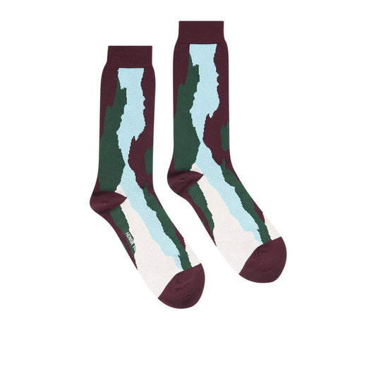 henrik vibskov wool cloud socks (rust / green / blue) - a.plus