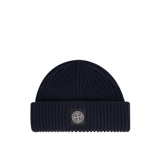 stone island compass wool beanie (navy) - a.plus