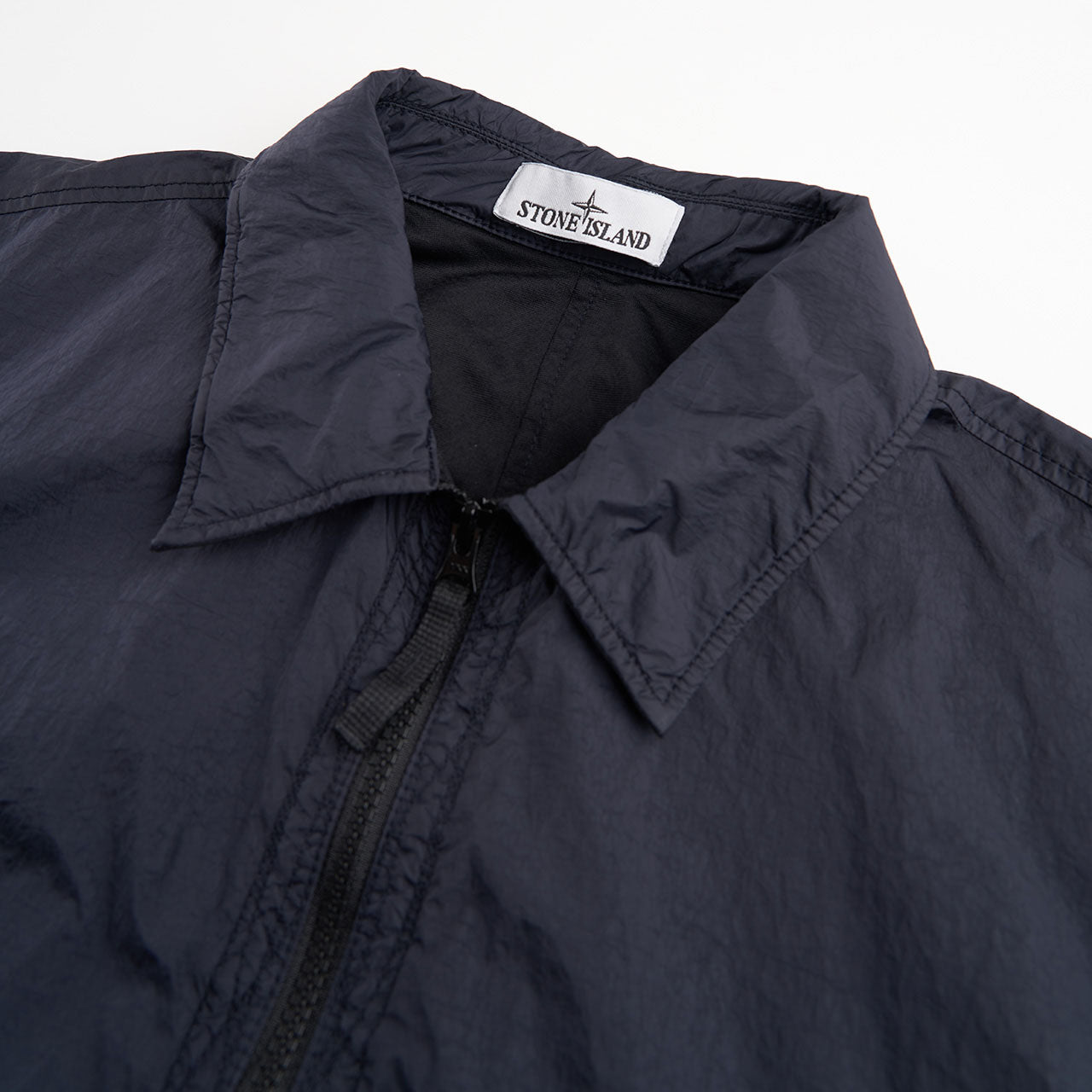 stone island garment dyed crinkle reps overshirt (navy) - a.plus