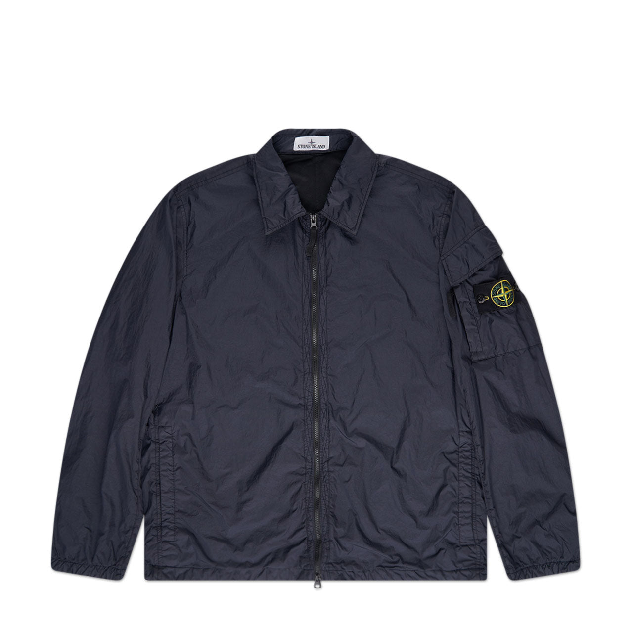 stone island garment dyed crinkle reps overshirt (navy) - a.plus