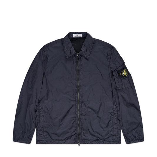 stone island garment dyed crinkle reps overshirt (navy) - a.plus