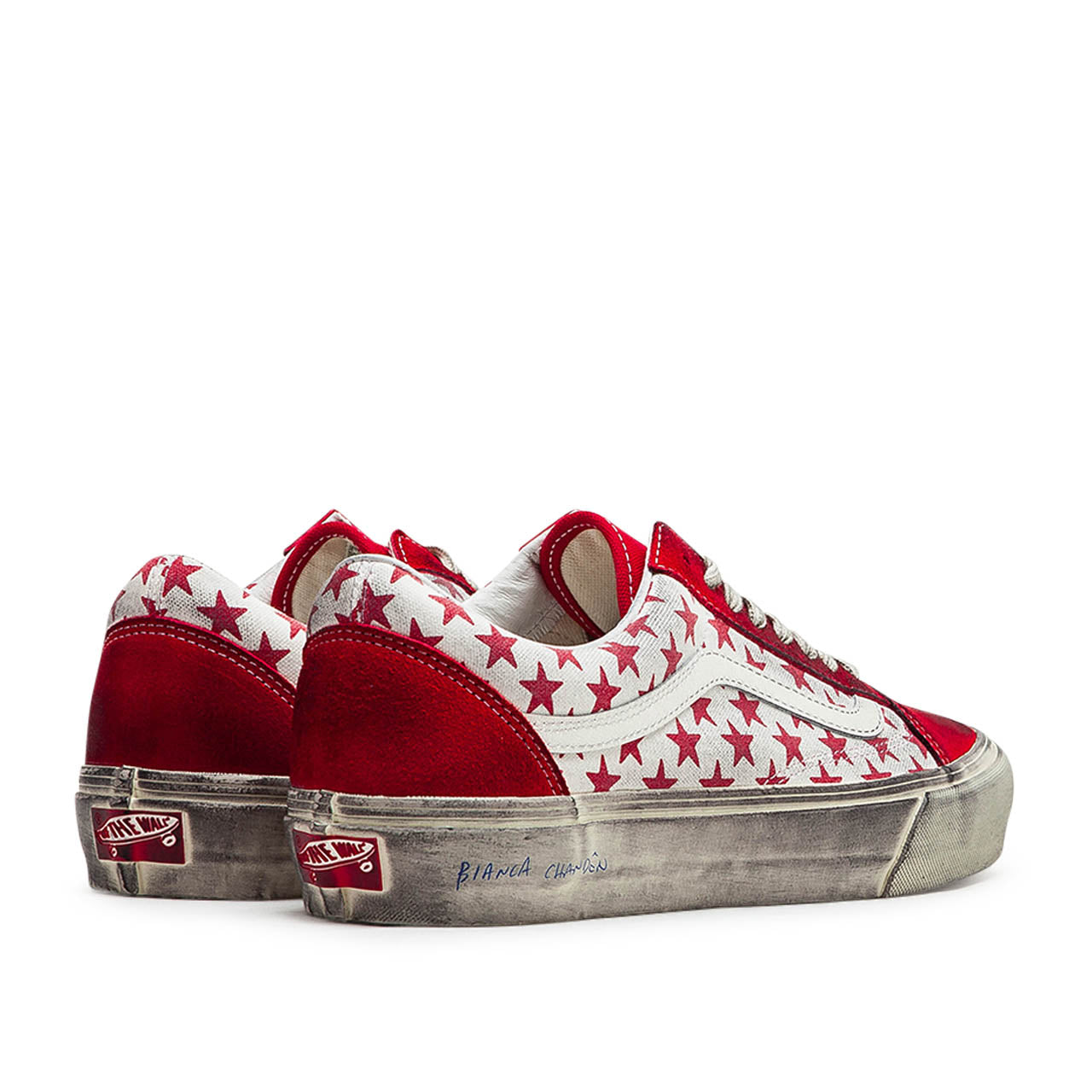 vans vault x bianca chandôn ua old skool vlt lx (red / white) - a.plus