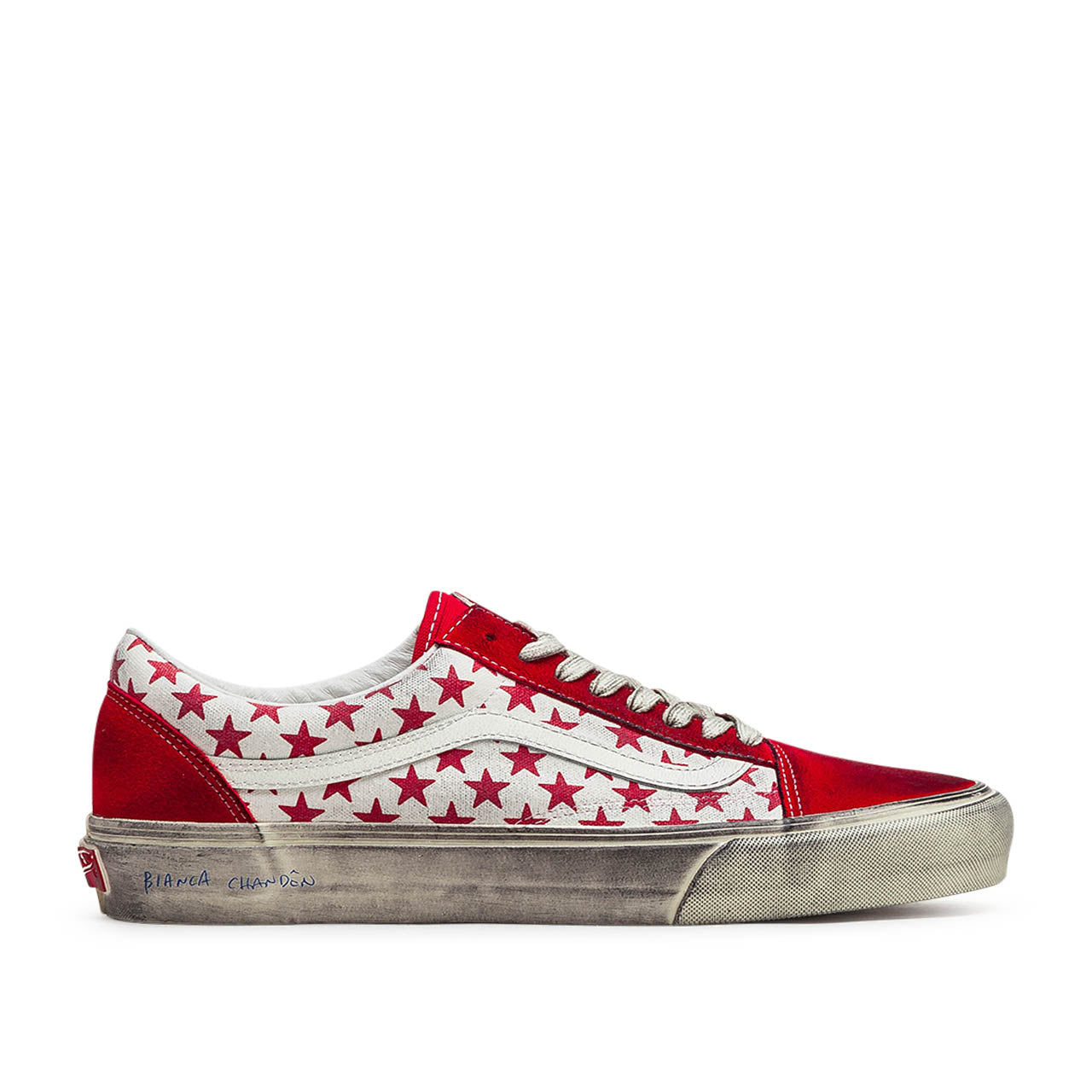 vans vault x bianca chandôn ua old skool vlt lx (red / white) - a.plus