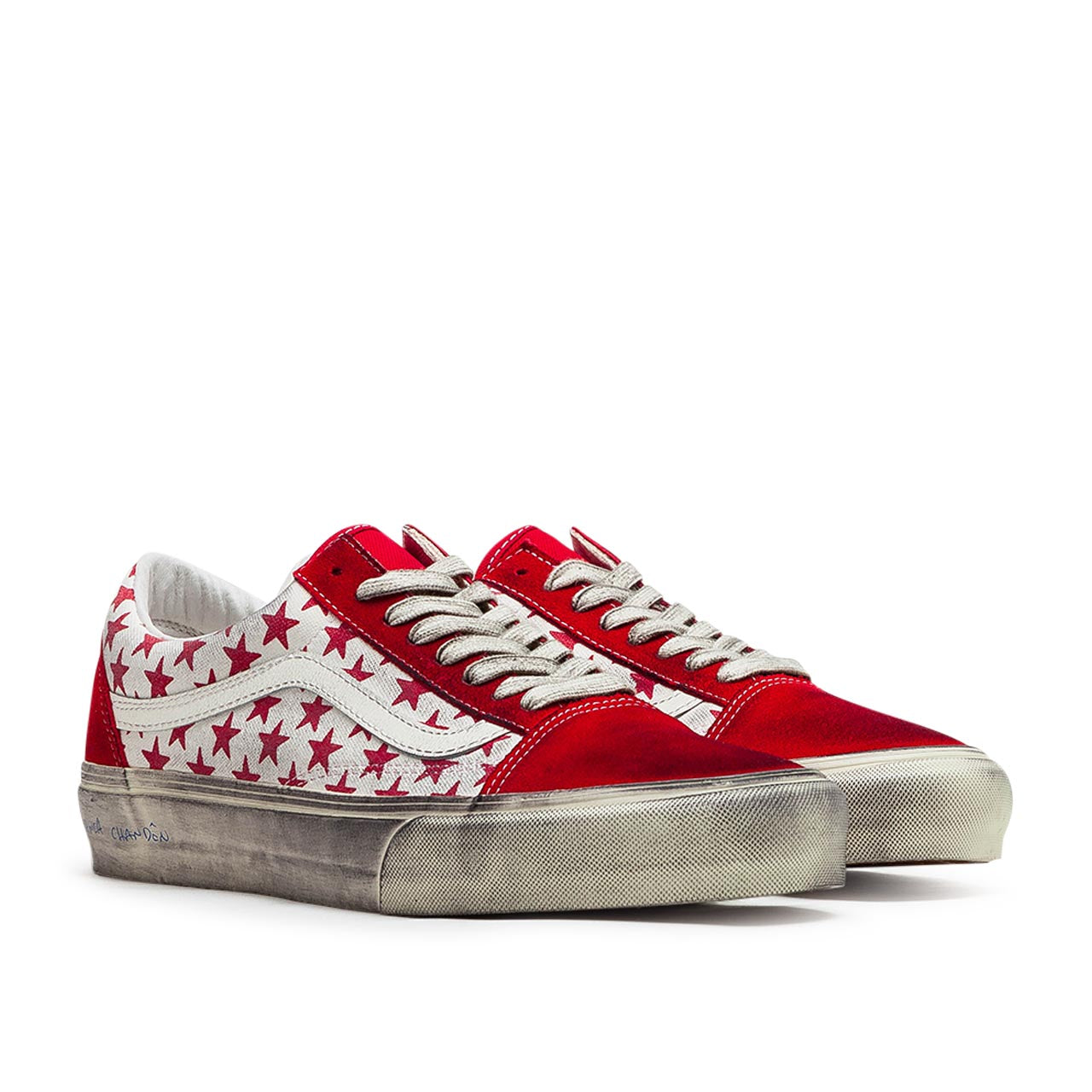 vans vault x bianca chandôn ua old skool vlt lx (red / white) - a.plus