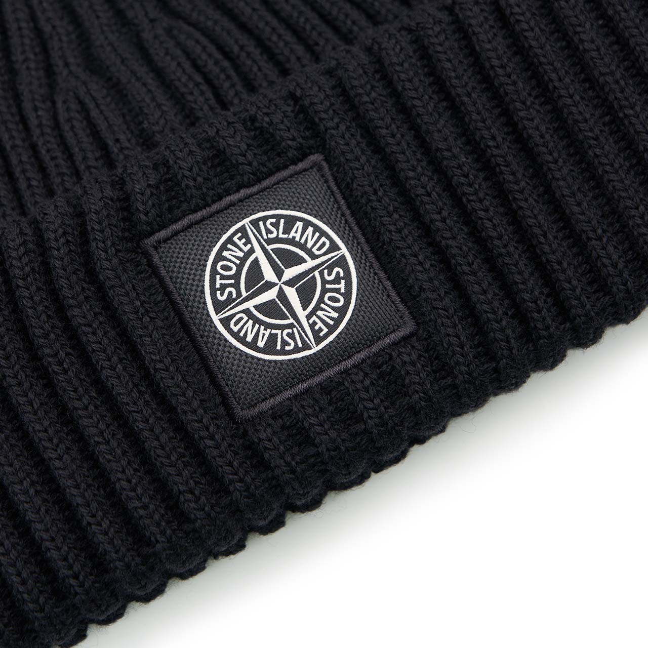 stone island compass wool beanie (black) - a.plus