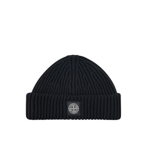 stone island compass wool beanie (black) - a.plus