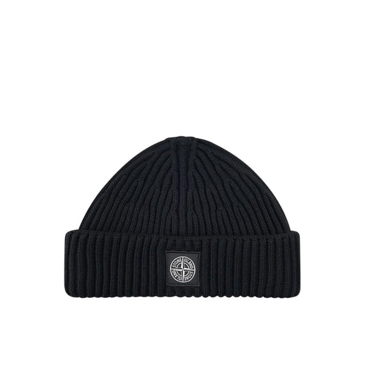 stone island compass wool beanie (black) - a.plus