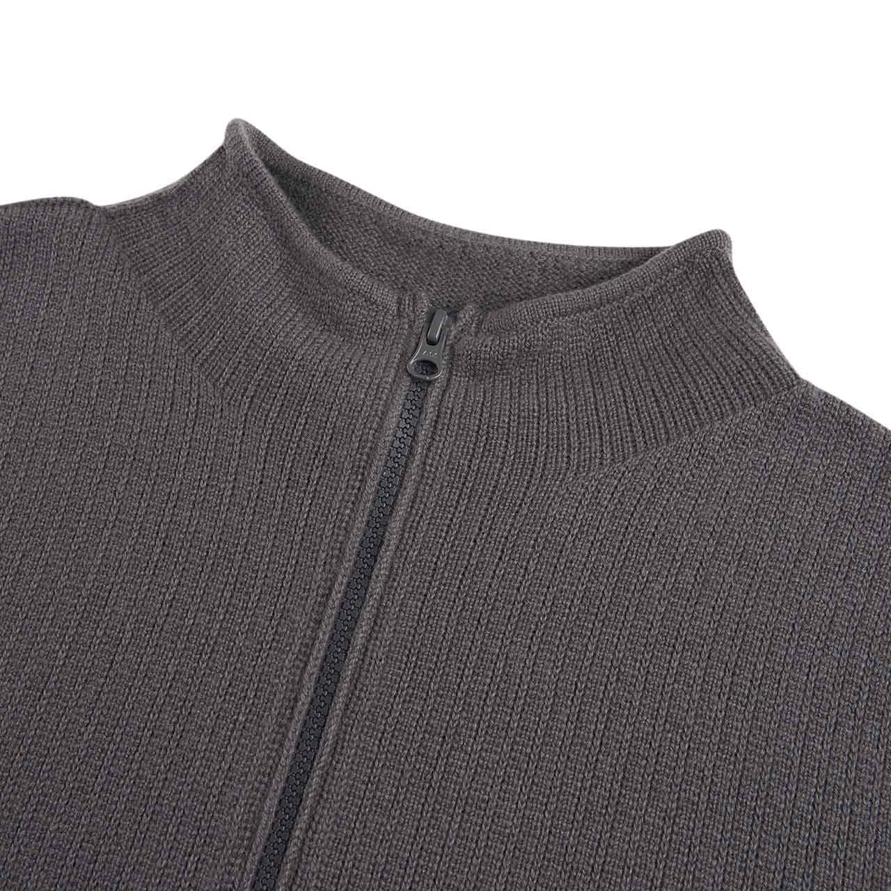 stone island ghost piece cashmere zip sweater (anthracite) - a.plus