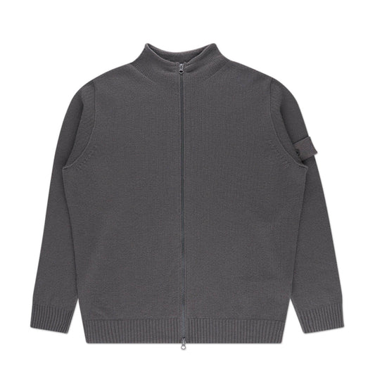 stone island ghost piece cashmere zip sweater (anthracite) - a.plus