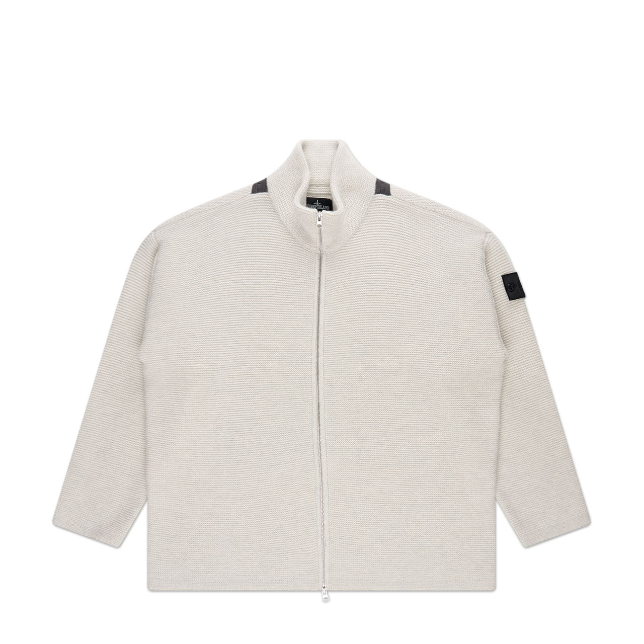 stone island shadow knit jacket (cream) - a.plus