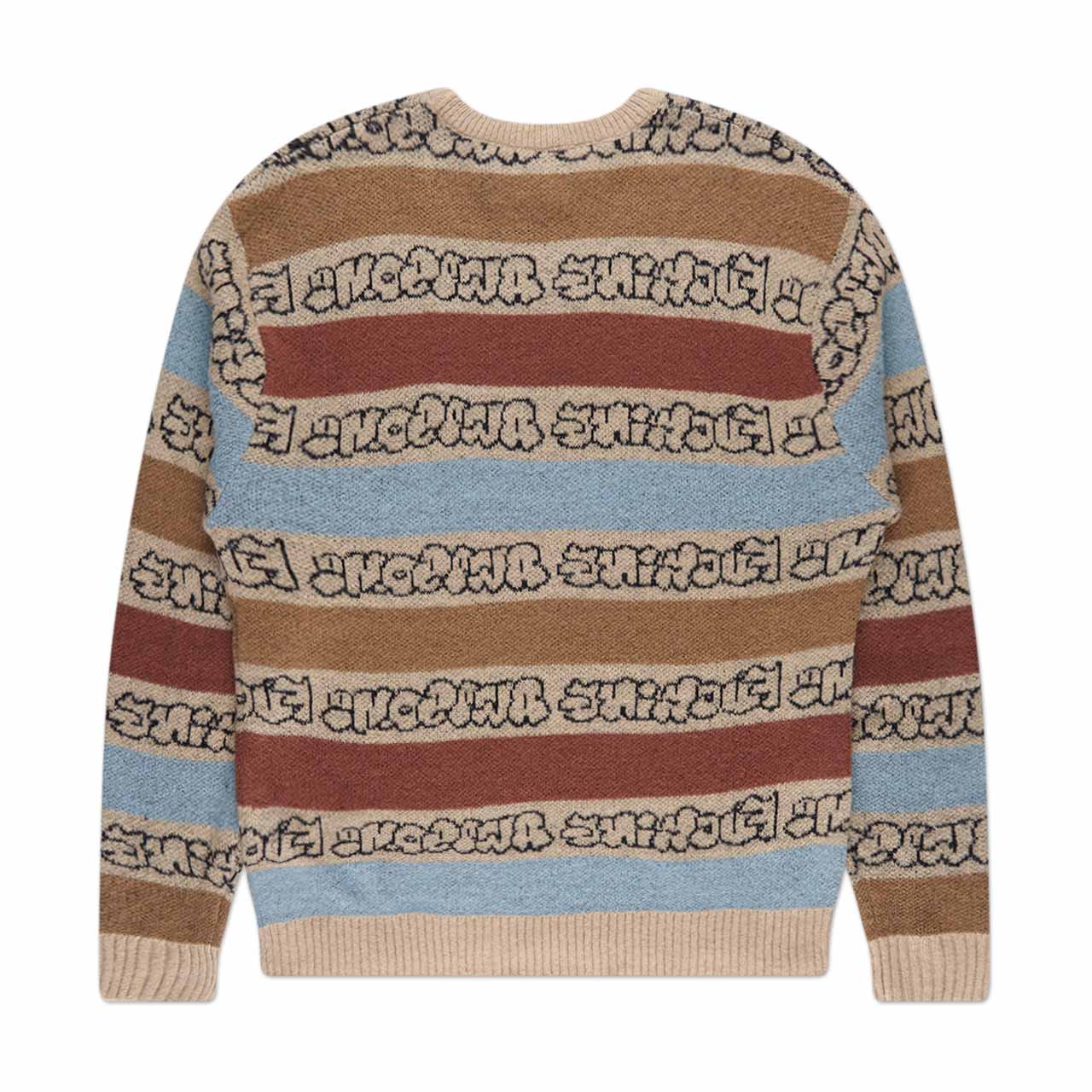 fucking awesome inverted wanto brushed sweater (tan / multi) - a.plus