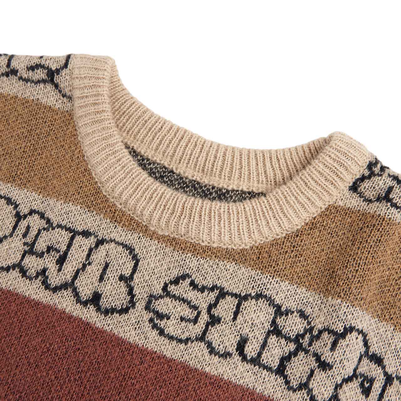 fucking awesome inverted wanto brushed sweater (tan / multi) - a.plus