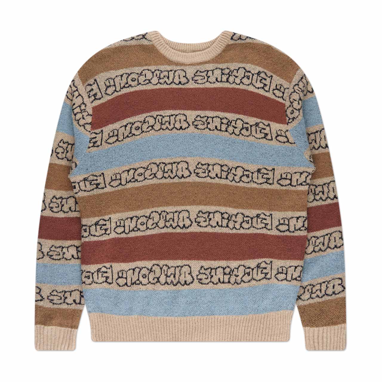 fucking awesome inverted wanto brushed sweater (tan / multi) - a.plus