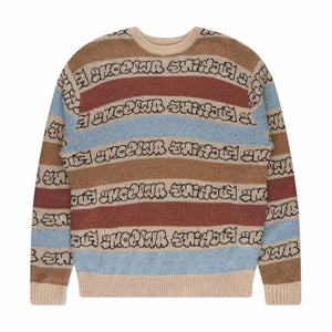 fucking awesome inverted wanto brushed sweater (tan / multi) - a.plus