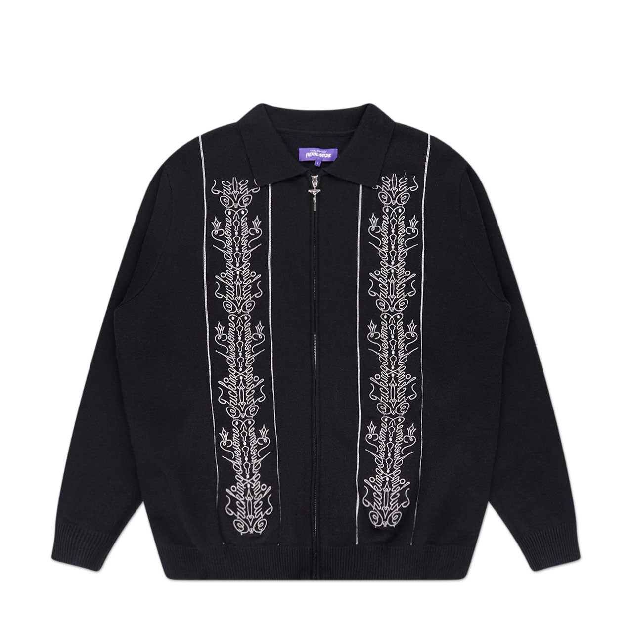 fucking awesome bullshirt zip cardigan (black) - a.plus