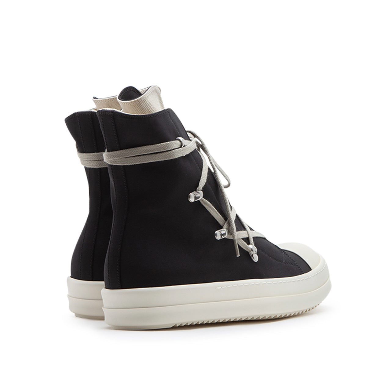 rick owens drkshdw hexa sneaks woven shoes (black / milk / milk) - a.plus
