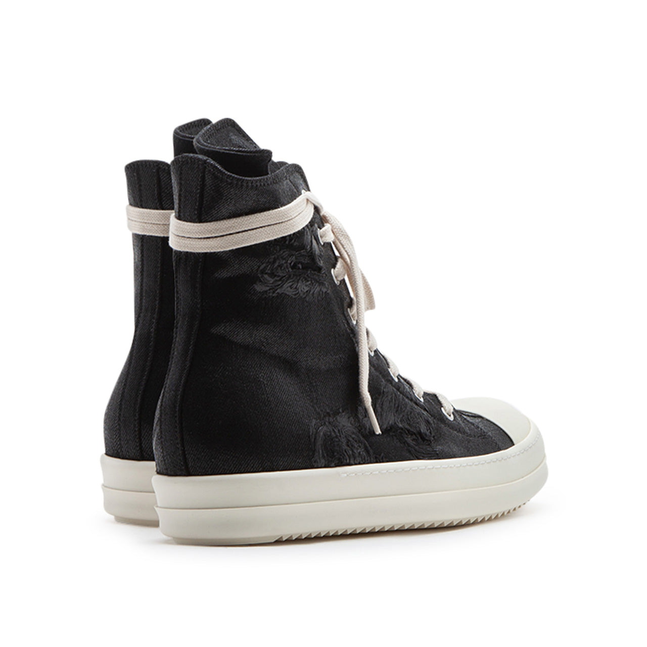 rick owens drkshdw sneaks denim shoes (black / milk / milk) - a.plus